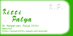 kitti palya business card